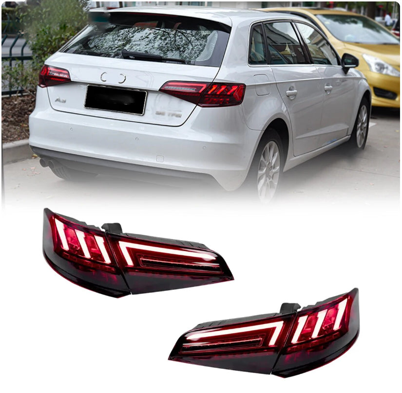 Audi A3 S3 RS3 2013-2020 Car Lights LED Rear Tail Lights Sequential Turn Signal Sportback