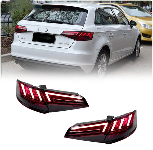 Audi A3 S3 RS3 2013-2020 Car Lights LED Rear Tail Lights Sequential Turn Signal Sportback