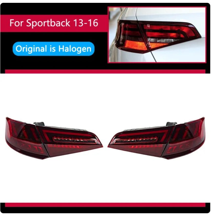 Audi A3 S3 RS3 2013-2020 Car Lights LED Rear Tail Lights Sequential Turn Signal Sportback