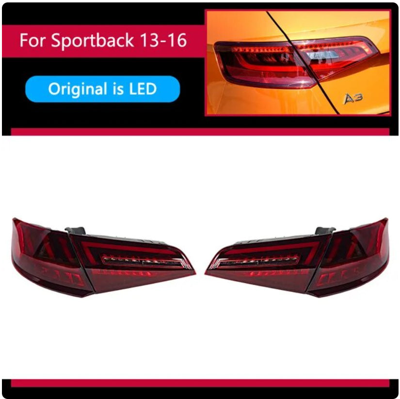 Audi A3 S3 RS3 2013-2020 Car Lights LED Rear Tail Lights Sequential Turn Signal Sportback