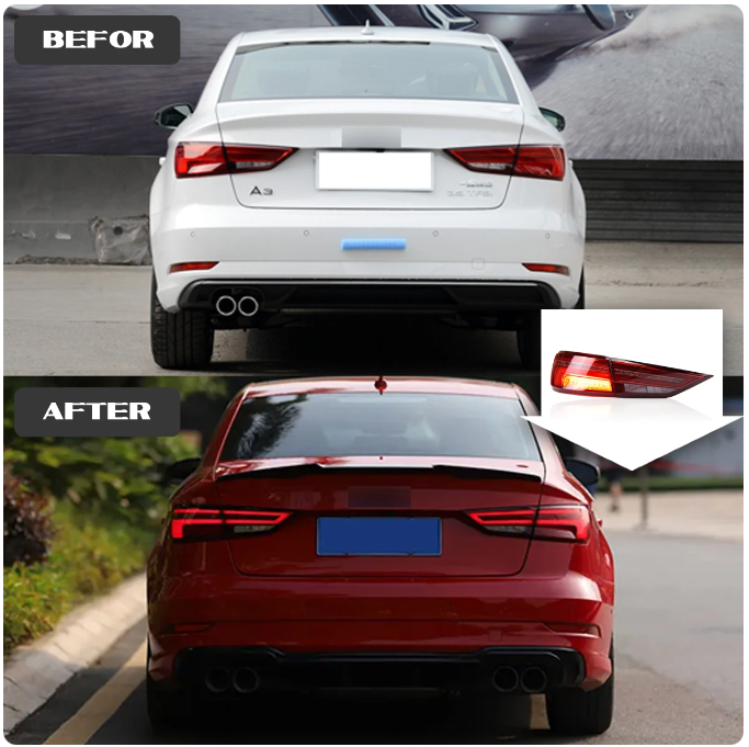 Audi A3 S3 RS3 2013-2019 Car Lights LED Rear Tail Lights Turn Signal