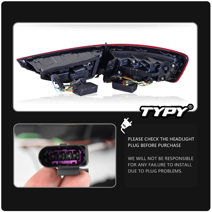 Audi A3 S3 RS3 2013-2019 Car Lights LED Rear Tail Lights Turn Signal