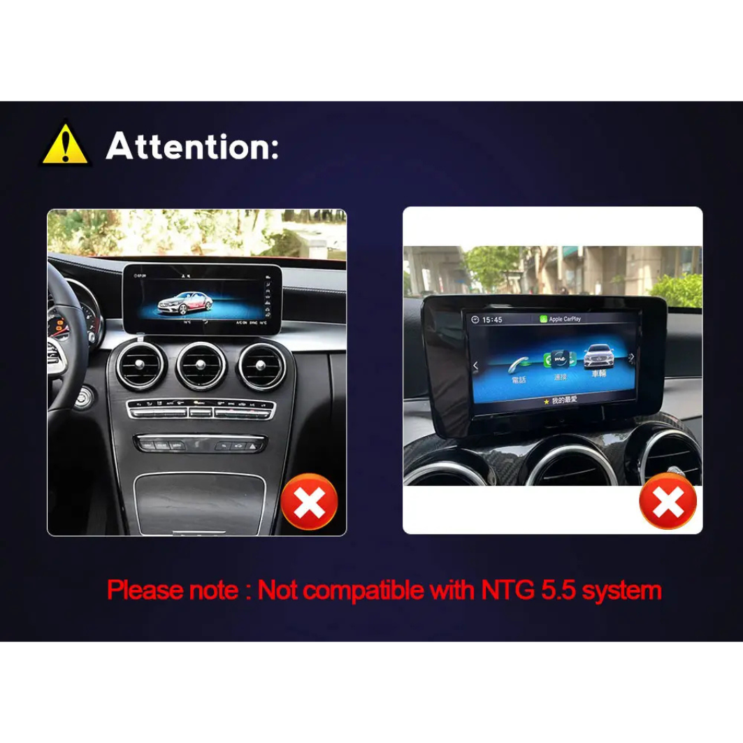 Mercedes C Class GLC V-Class Vito 2014-2019 W205 X253 W446 W447 Android 14 Car Stereo Wireless CarPlay & Android Auto Head Unit
