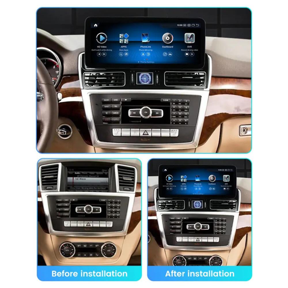 Mercedes ML GL GLE GLS 2011-2019 W166 X166 Android 14 Car Stereo Wireless CarPlay & Android Auto Head Unit NTG 4.0 4.5 5.0