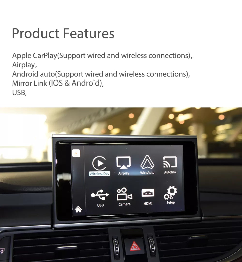 For Audi Wireless Apple CarPlay Retrofit Android Auto Decoder Integration