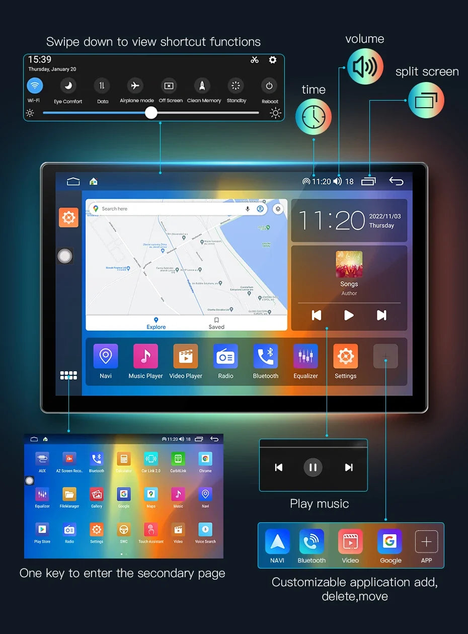 Tesla Model | 13.3inch | For Any Cars | Android 14 | Car Stereo | Head Unit