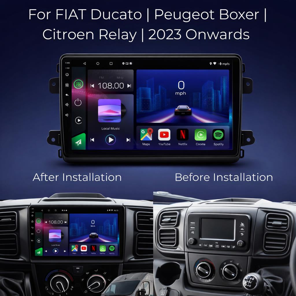 FIAT Ducato Peugeot Boxer Citroen Relay 2023 Onwards Android 15 Car Stereo Head Unit | CarPlay & Android Auto