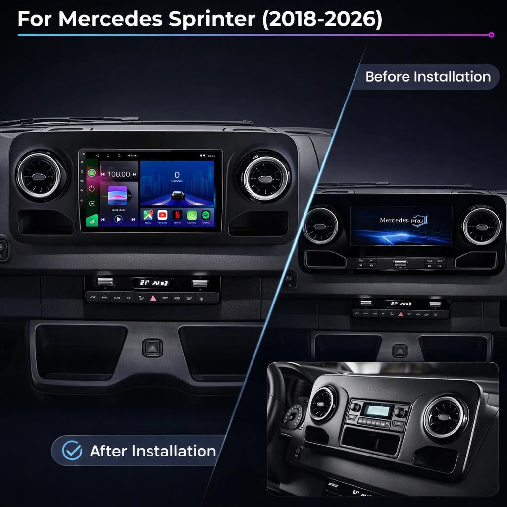 Mercedes Sprinter 2018-2026 Android 15 Car Stereo Head Unit | CarPlay & Android Auto