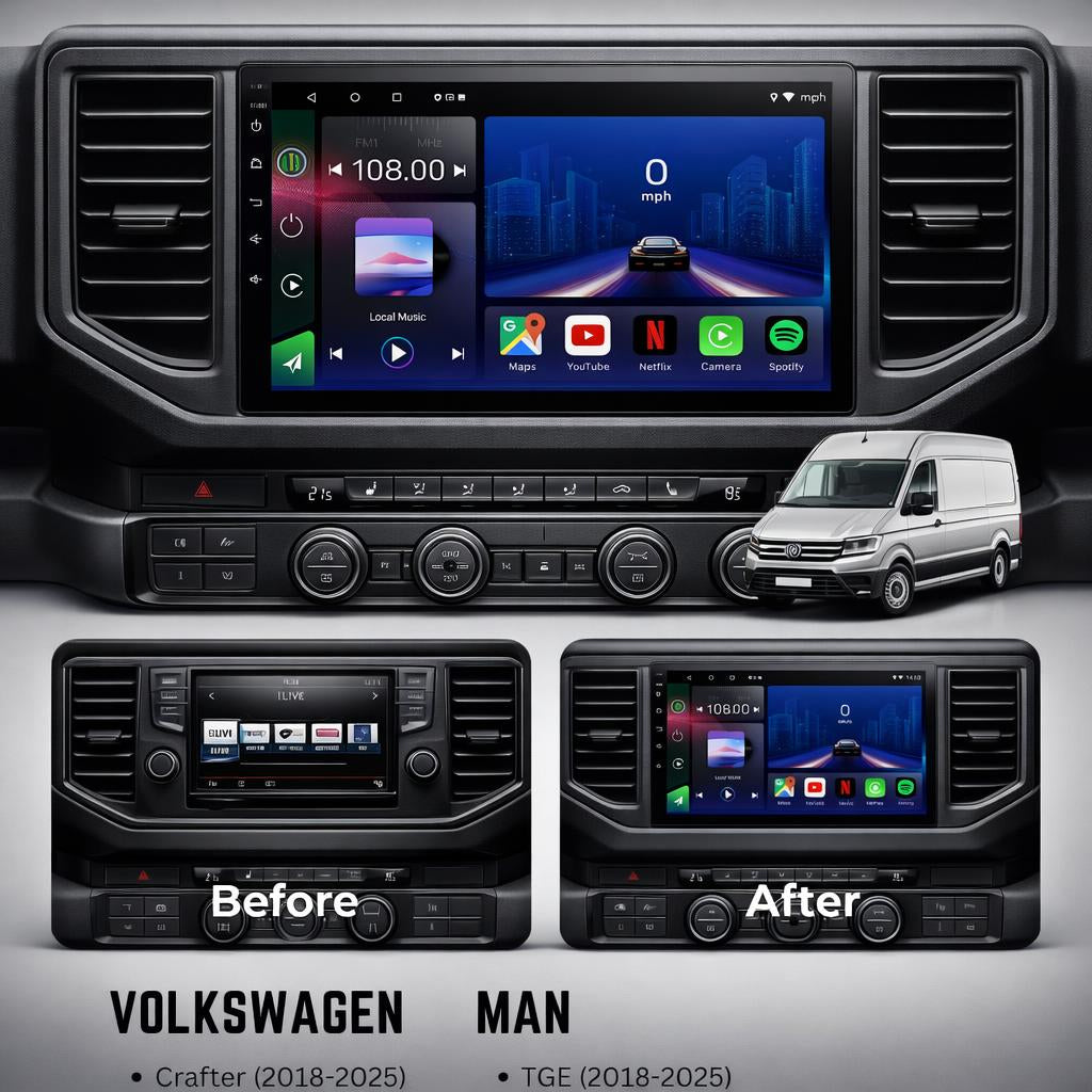 Volkswagen Crafter MAN TGE 2018-2025 Android 15 Car Stereo Head Unit | CarPlay Android Auto