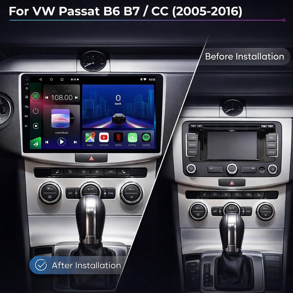 Volkswagen Passat B6 B7 CC 2005-2016 Android 15 Car Stereo Head Unit | CarPlay Android Auto