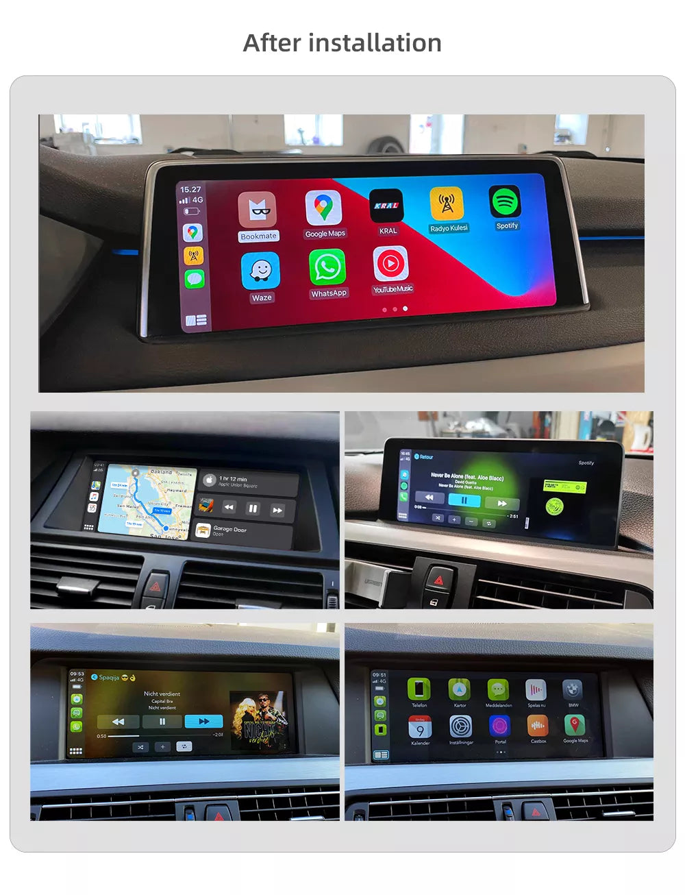 For BMW Wireless Apple CarPlay Retrofit Android Auto Decoder Box NBT CIC EVO Original Screen