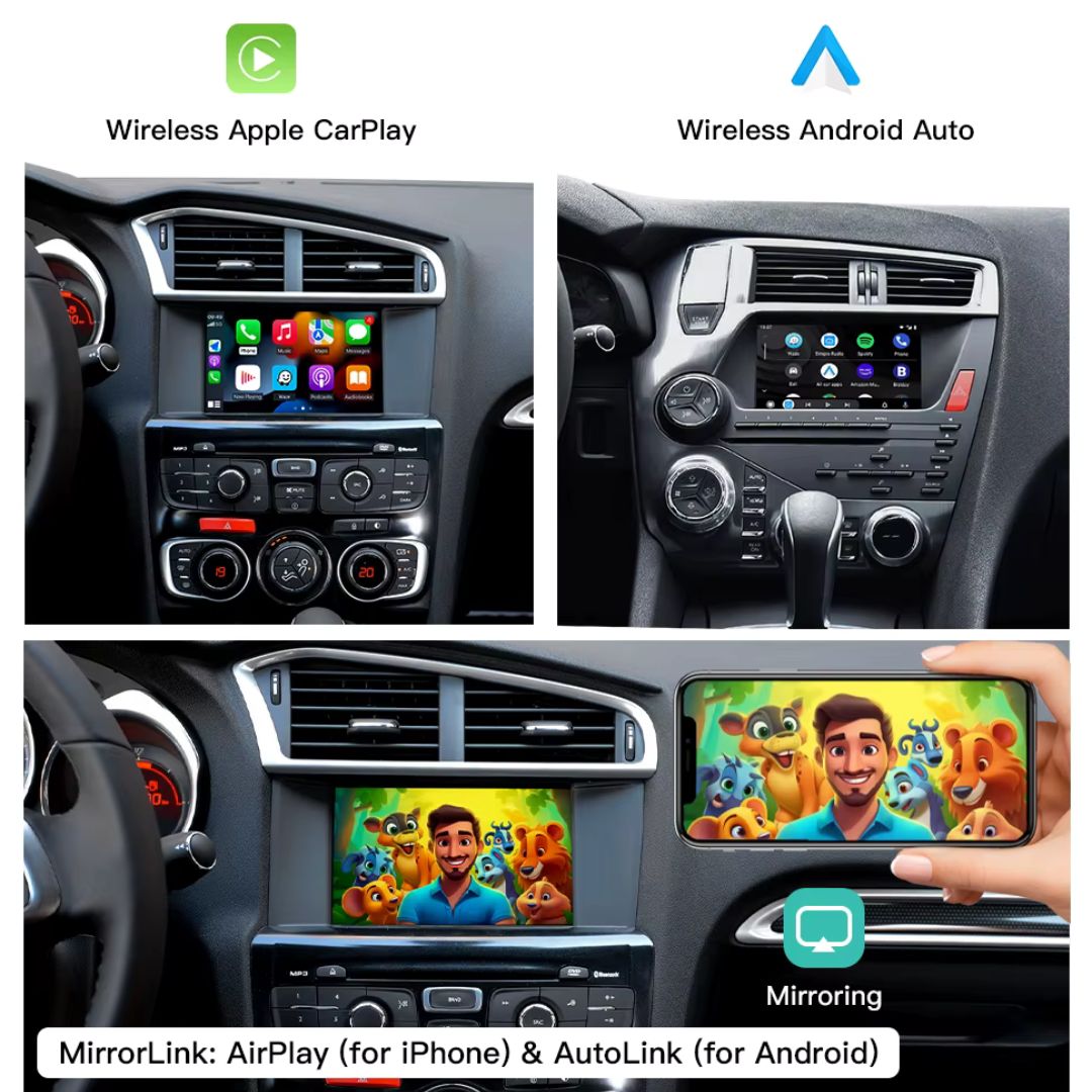 For DS Citroen Peugeot Wireless Apple CarPlay Retrofit Android Auto SMEG&MRN