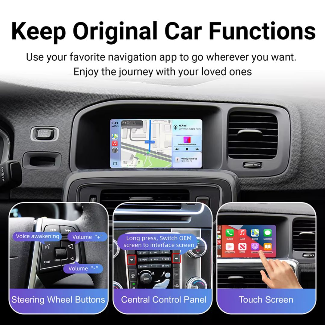 For Volvo Wireless Apple CarPlay Retrofit 2013-2020 Android Auto 7inch Original Screen