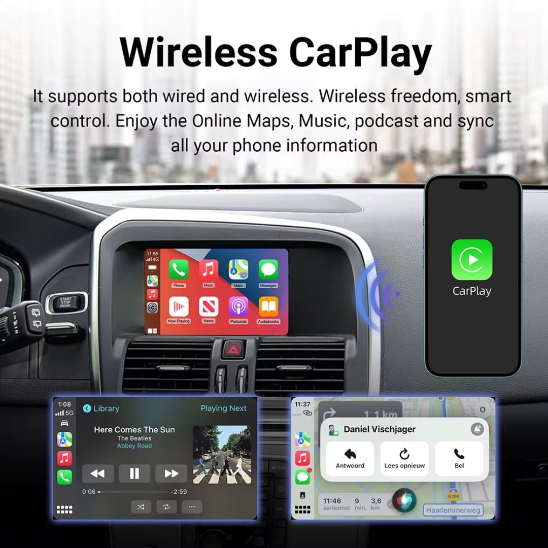 For Volvo Wireless Apple CarPlay Retrofit 2013-2020 Android Auto 7inch Original Screen