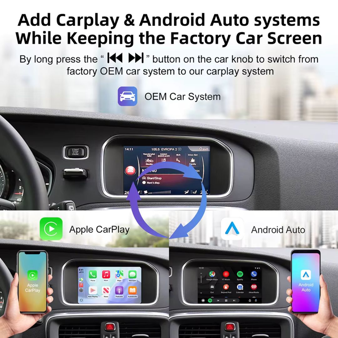 For Volvo Wireless Apple CarPlay Retrofit 2013-2020 Android Auto 7inch Original Screen