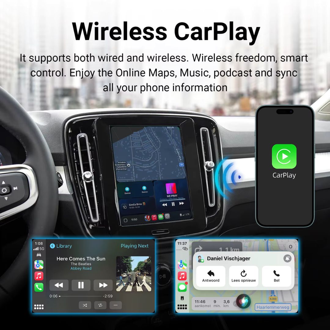 For Volvo Wireless Apple CarPlay Retrofit 2017-2022 Android Auto 9inch Original Screen