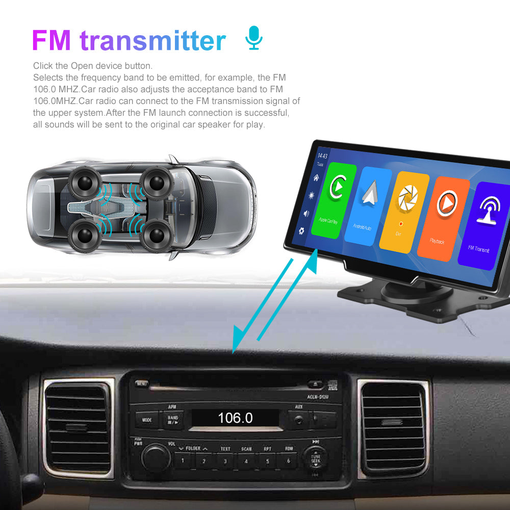 Smart Player | 10.26 Display | CarPlay Android Auto | Car Stereo  | Rear Camera Monitor | Dash Cam DVR | FM Radio