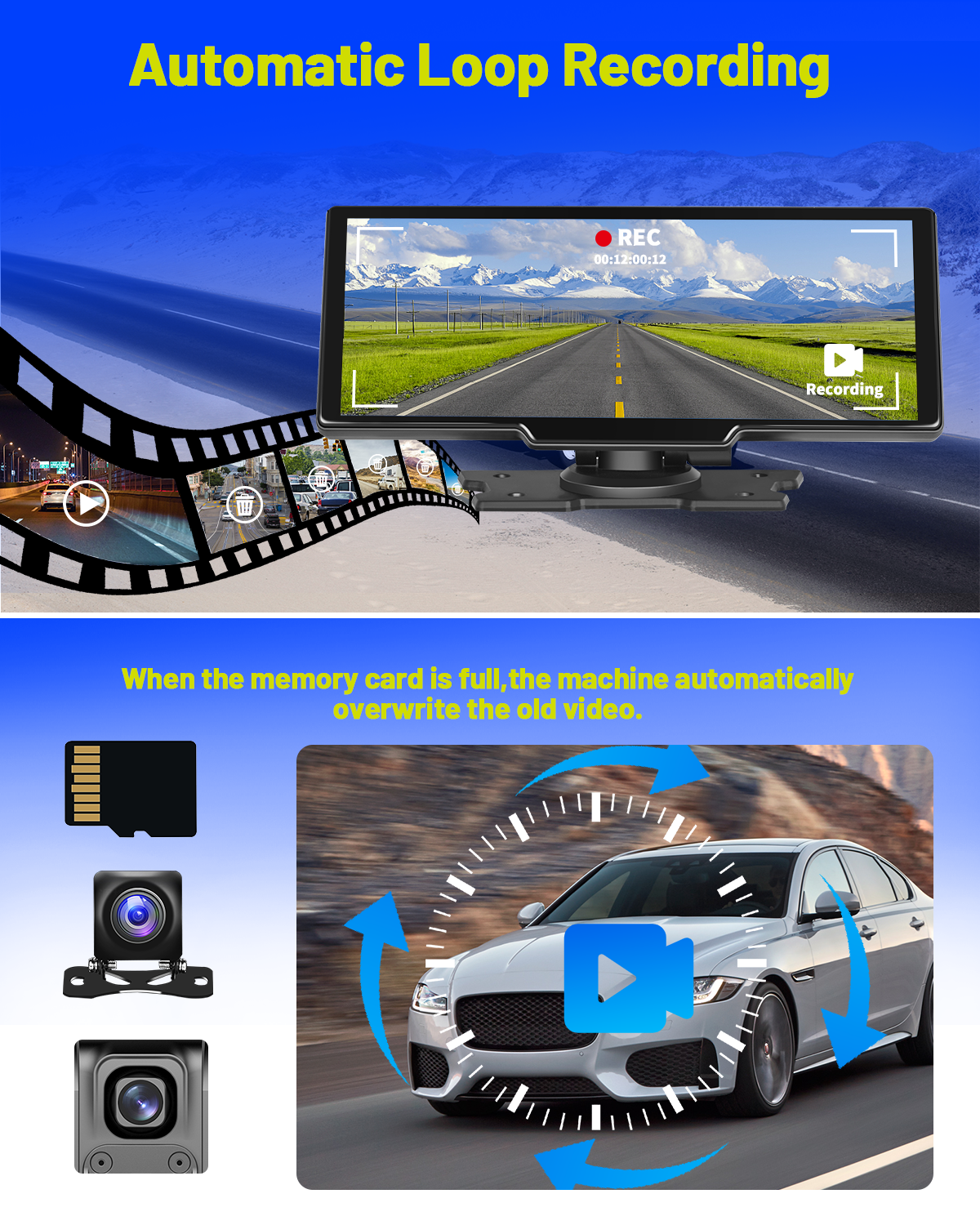 Smart Player | 10.26 Display | CarPlay Android Auto | Car Stereo  | Rear Camera Monitor | Dash Cam DVR | FM Radio