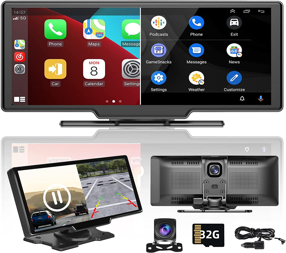 Smart Player | 10.26 Display | CarPlay Android Auto | Car Stereo  | Rear Camera Monitor | Dash Cam DVR | FM Radio