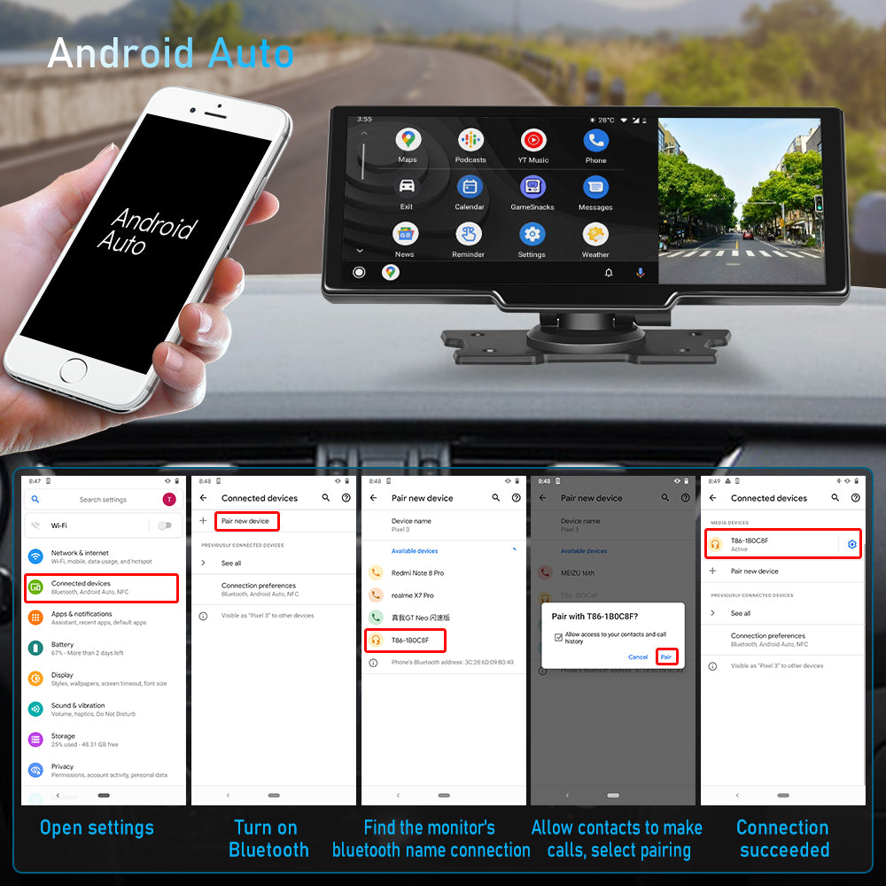 Smart Player | 10.26 Display | CarPlay Android Auto | Car Stereo  | Rear Camera Monitor | Dash Cam DVR | FM Radio