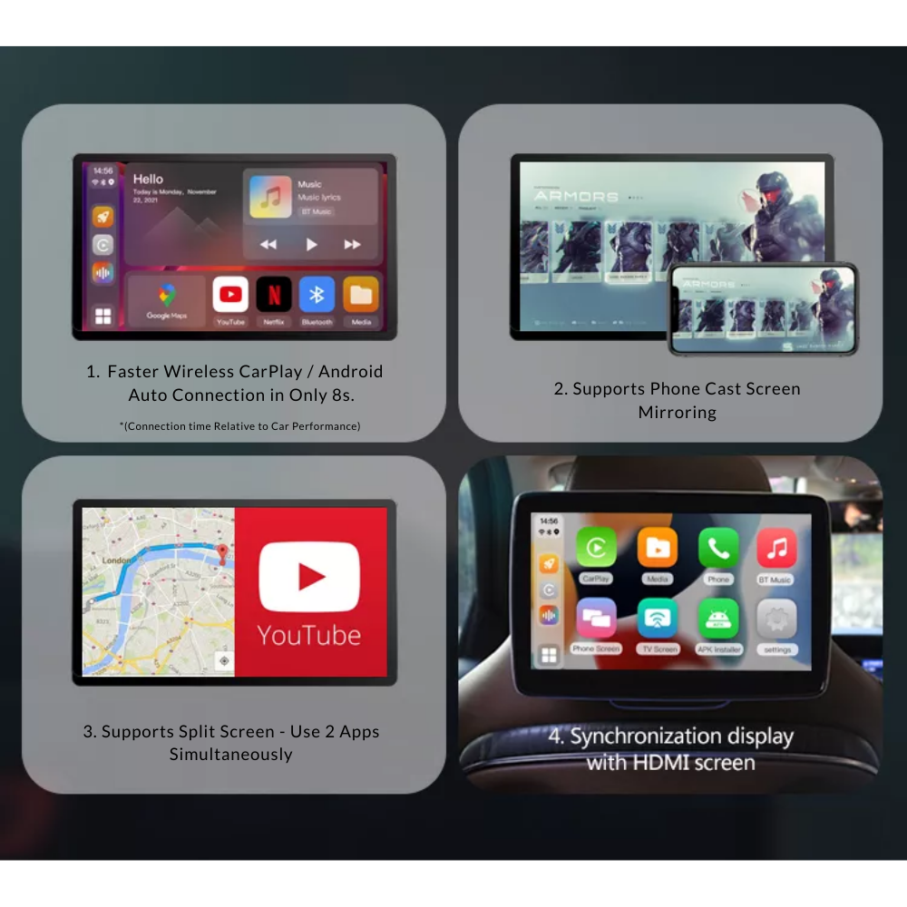 Wireless CarPlay Android  AI Box 4+64GB Wireless Android Auto