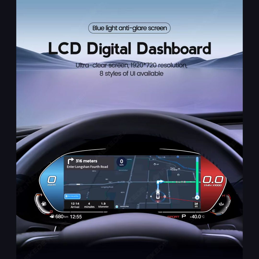 BMW 5 & 6 Series E60 / E61 / E63 / E64 12.3″ Digital Instrument Cluster – LCD Dashboard with CarPlay