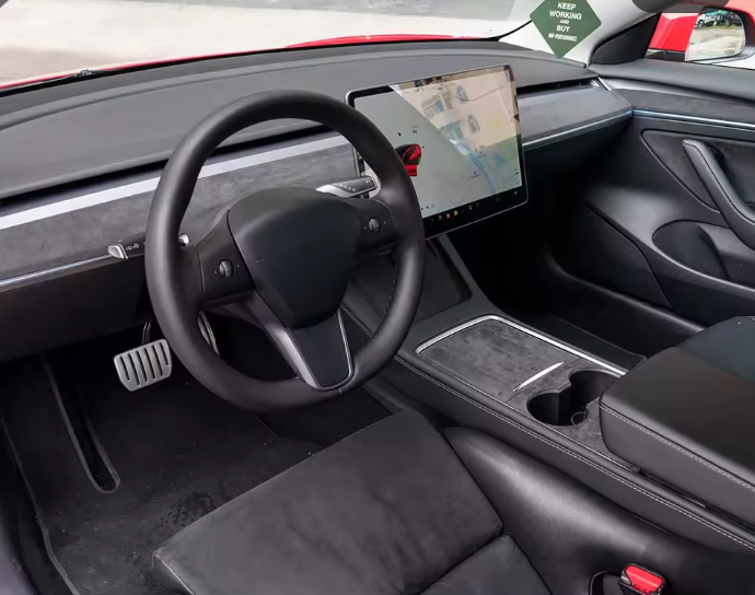 For Tesla 3 Y Real Carbon Fiber or Alcantara Dashboard + Door Trims