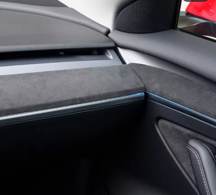 For Tesla 3 Y Real Carbon Fiber or Alcantara Dashboard + Door Trims