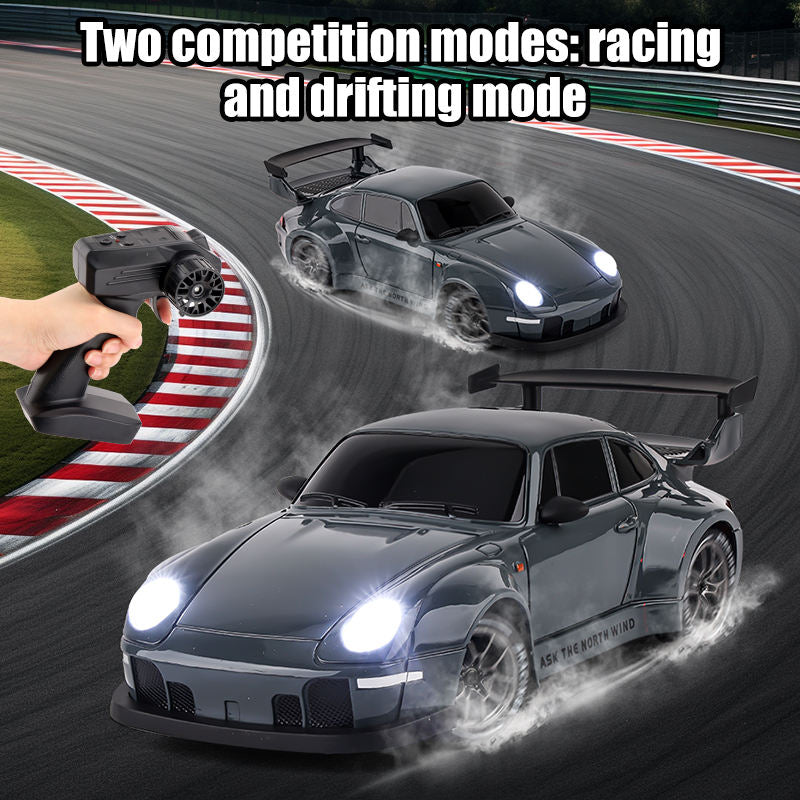 Porsche Style RC Drift Car 1:24 Scale 4WD 2.4GHz Remote Control Racing Car with Drift Mode & LED Lights