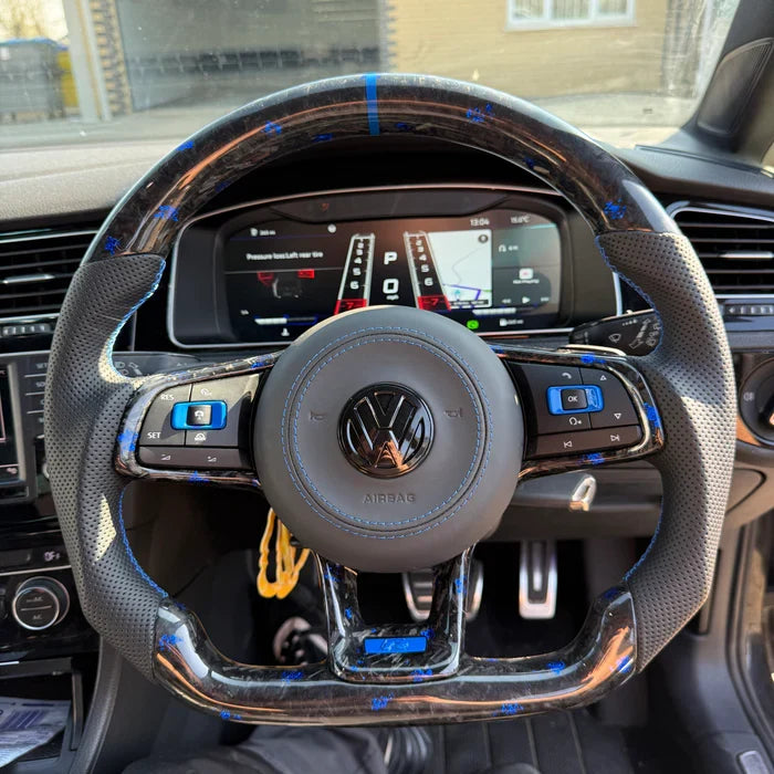 Volkswagen Golf MK7 / MK7.5 Carbon Fibre Flat Bottom Steering Wheel (2013-2020)