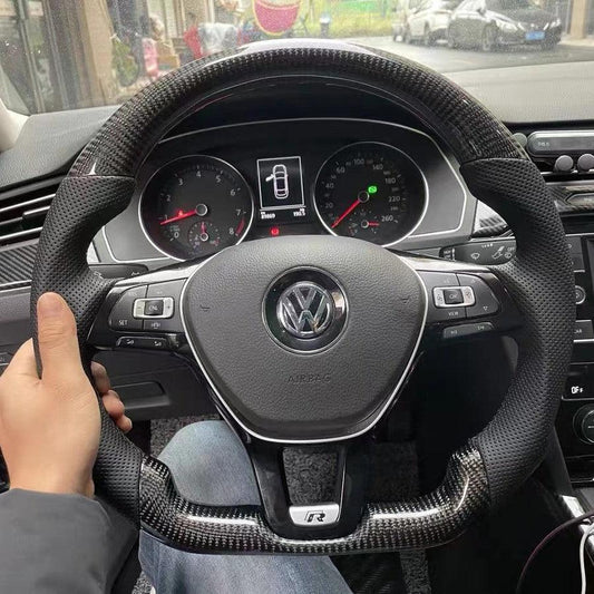 Volkswagen Golf MK7 / MK7.5 Carbon Fibre Flat Bottom Steering Wheel (2013-2020)