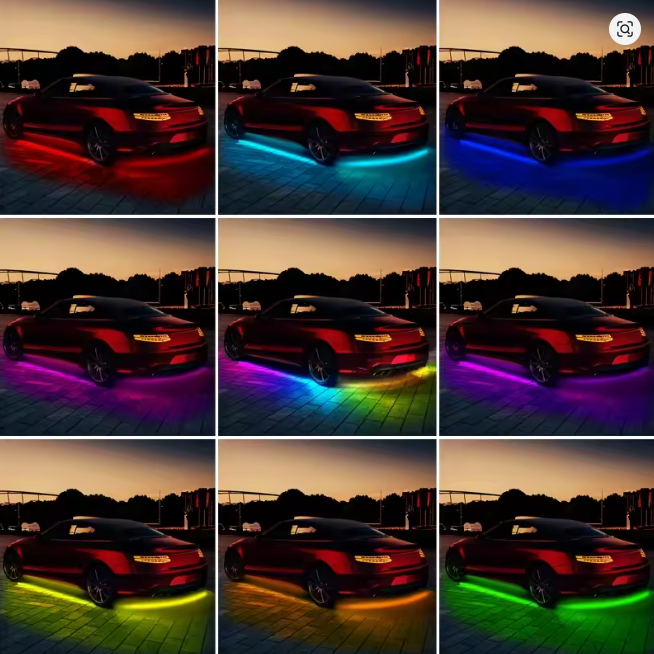 RGB LED Car Underglow Kit – App Controlled Neon Underbody Lights, Waterproof Exterior Lighting, LED Strip