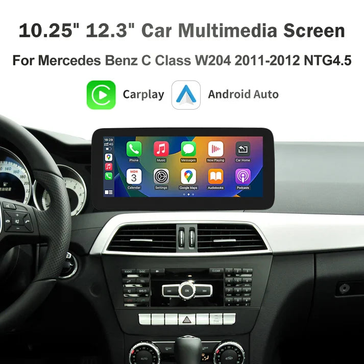 Mercedes C-Class Linux Apple CarPlay & Android Auto Screen W204 (2011-2012)