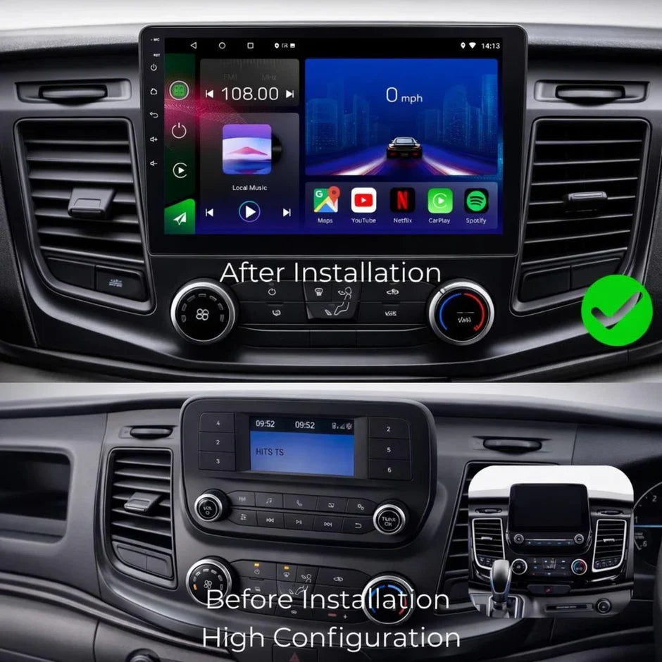 Ford Transit Custom Tourneo 350 Android 15 Apple CarPlay & Android Auto Head Unit (2018-2024)